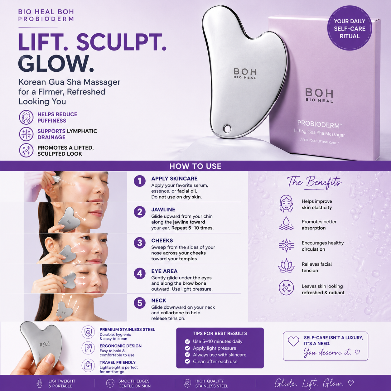 BIO HEAL BOH Probioderm Lifting Gua Sha Massager